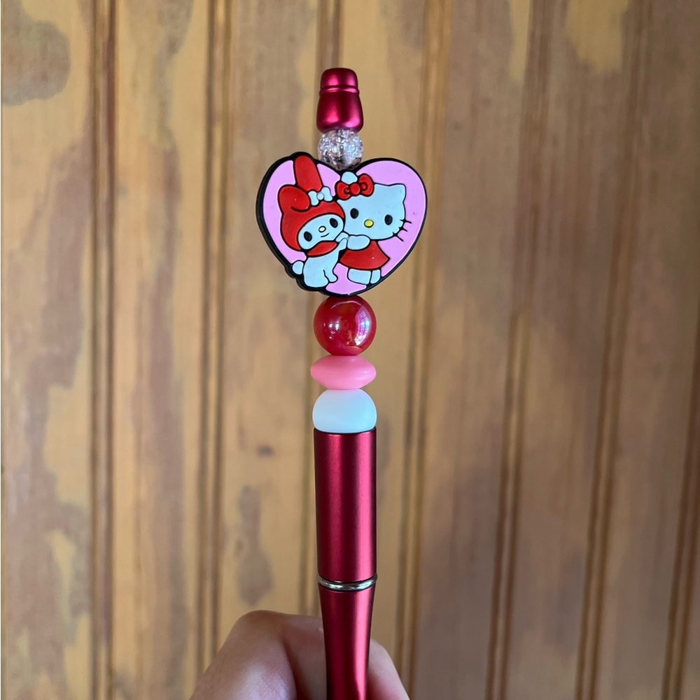Sanrio Hello Kitty My Melody Red Beaded Ballpoint Pen